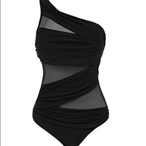 UNIARMOIRE WOMENS ONE PIECE SWIMSUIT MESH SWIMWEAR
